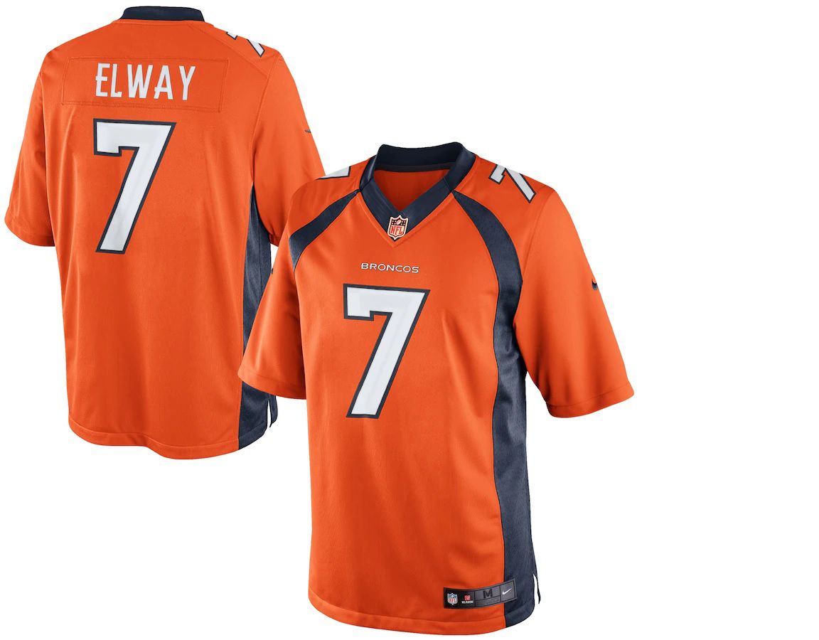 Men Denver Broncos #7 John Elway Orange Nike Retired Player Limited NFL Jersey->denver broncos->NFL Jersey